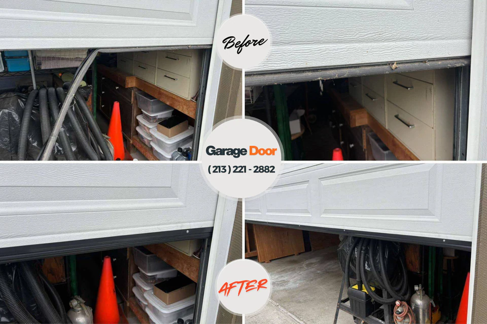 Before and after: garage door repair Lake Murray of Richland, SC